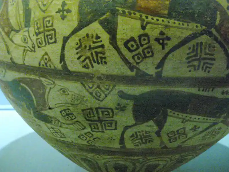 Cross on swastika with extended arms on a vase, located Archaeological Museum of Izmir, Turkey